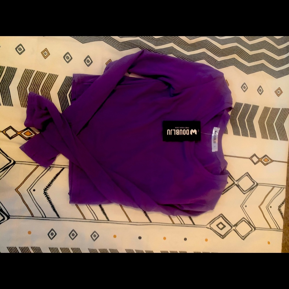 Purple long sleeve crop